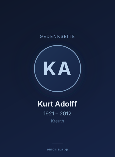 Gedenkportrait von Kurt Adolff