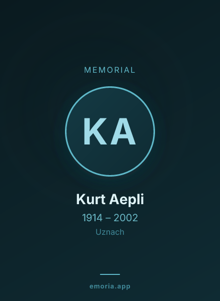Memorial portrait of Kurt Aepli