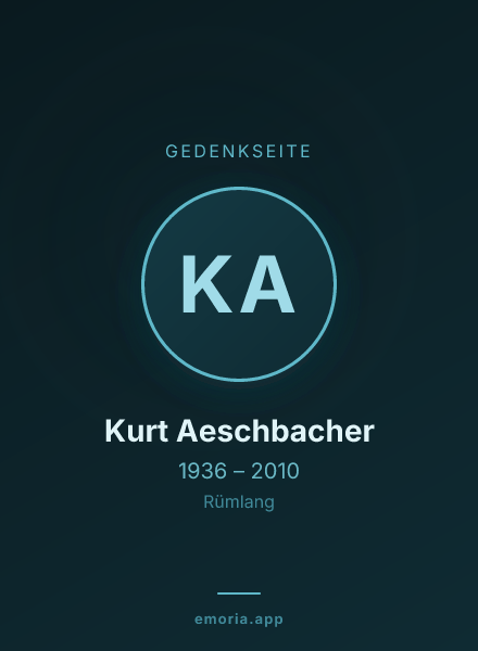 Gedenkportrait von Kurt Aeschbacher