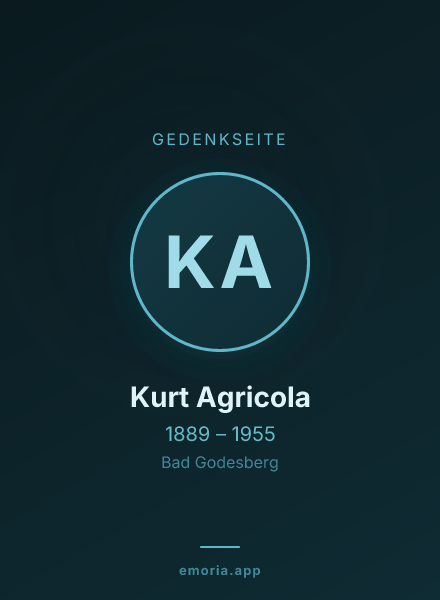 Gedenkportrait von Kurt Agricola