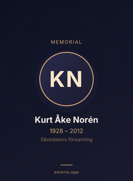 Memorial portrait of Kurt Åke Norén