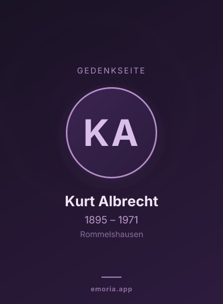 Gedenkportrait von Kurt Albrecht