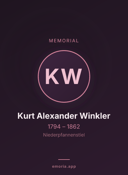 Memorial portrait of Kurt Alexander Winkler