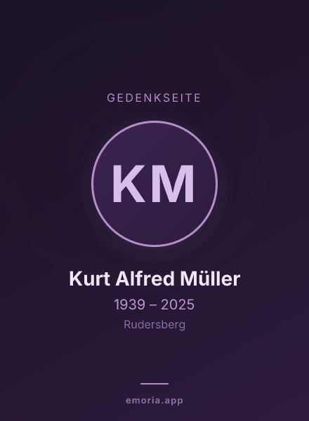 Gedenkportrait von Kurt Alfred Müller