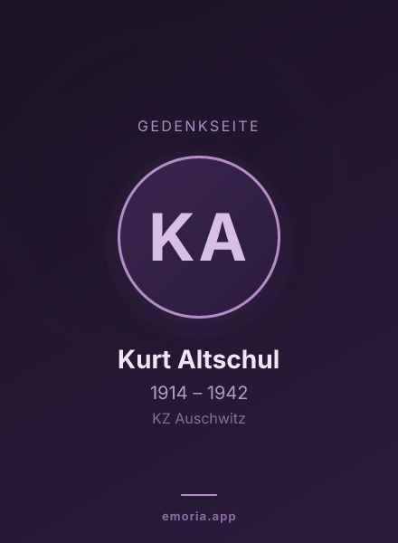 Gedenkportrait von Kurt Altschul