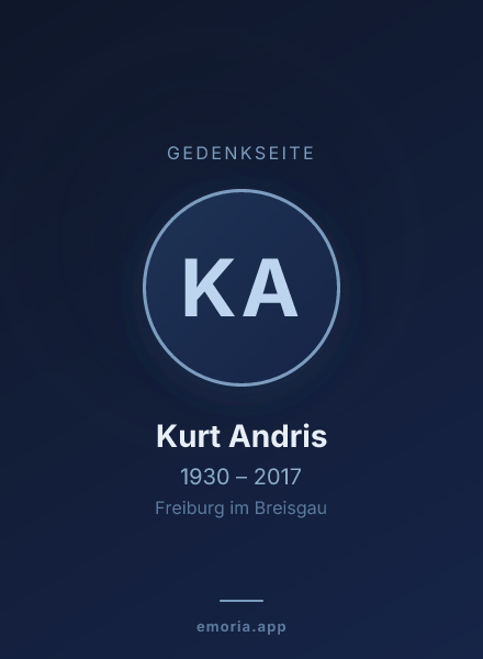 Gedenkportrait von Kurt Andris