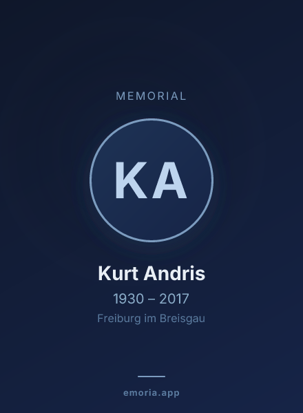 Memorial portrait of Kurt Andris