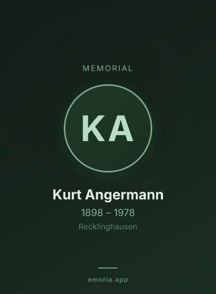 Memorial portrait of Kurt Angermann