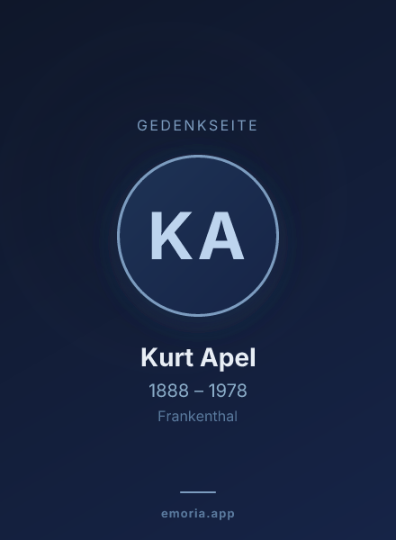 Gedenkportrait von Kurt Apel