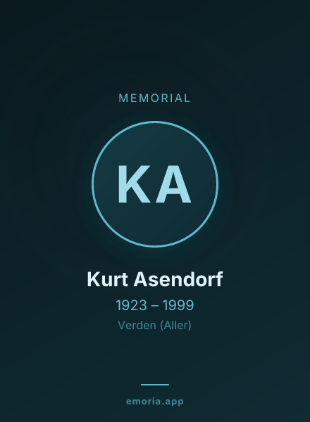 Memorial portrait of Kurt Asendorf
