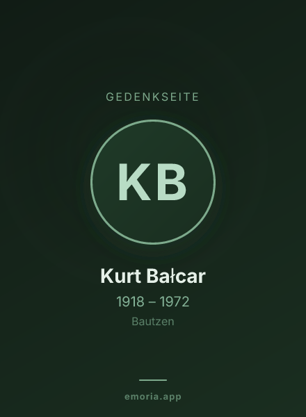 Gedenkportrait von Kurt Bałcar