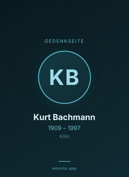 Gedenkportrait von Kurt Bachmann