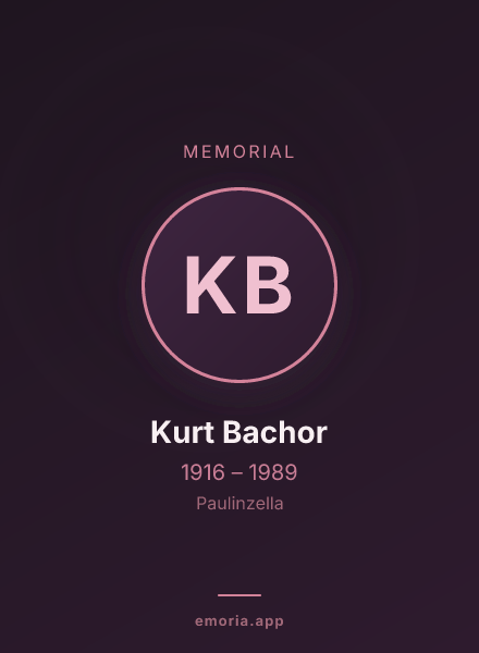 Memorial portrait of Kurt Bachor