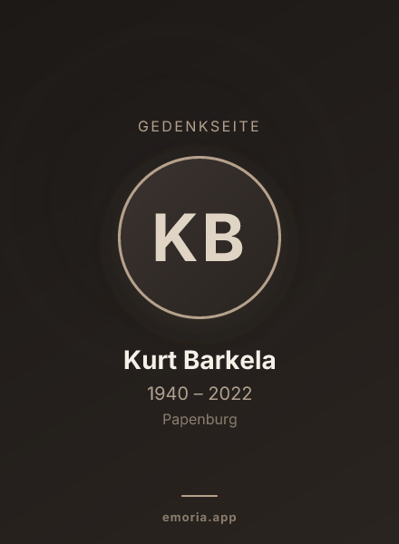 Gedenkportrait von Kurt Barkela