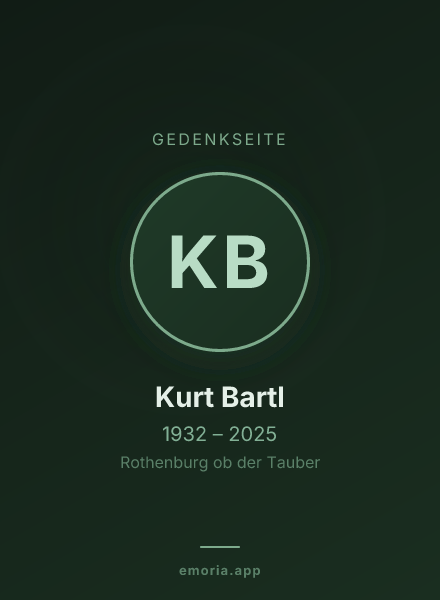 Gedenkportrait von Kurt Bartl