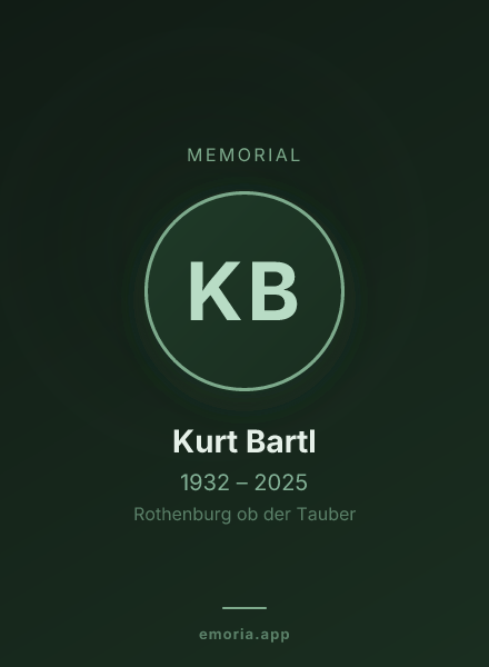 Memorial portrait of Kurt Bartl