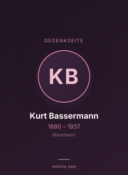 Gedenkportrait von Kurt Bassermann