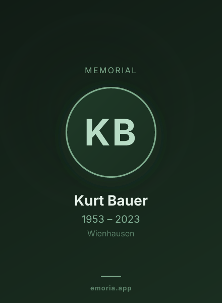 Memorial portrait of Kurt Bauer