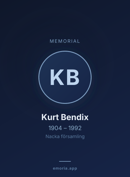 Memorial portrait of Kurt Bendix