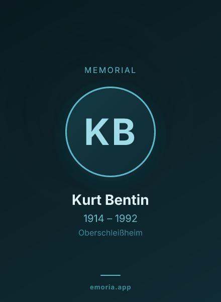 Memorial portrait of Kurt Bentin