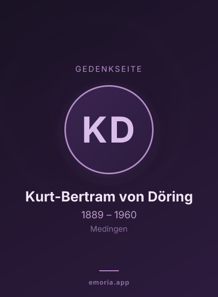 Gedenkportrait von Kurt-Bertram von Döring