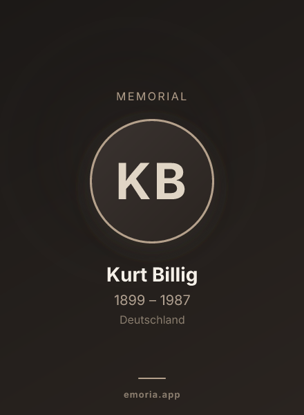 Memorial portrait of Kurt Billig
