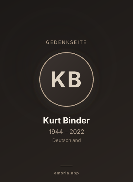 Gedenkportrait von Kurt Binder