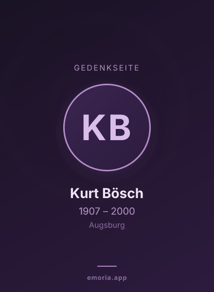 Gedenkportrait von Kurt Bösch