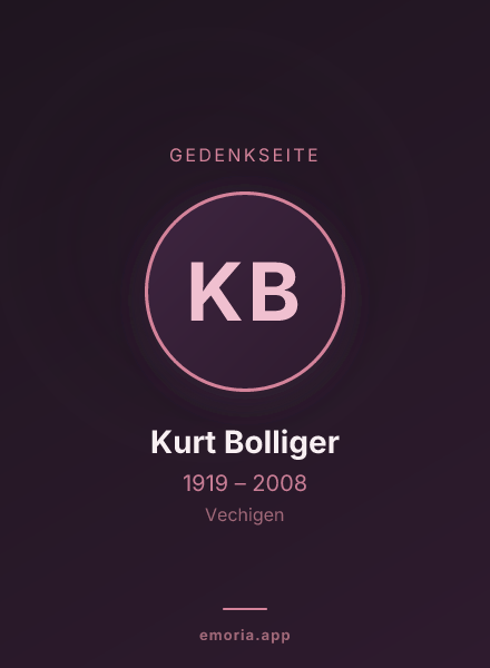 Gedenkportrait von Kurt Bolliger