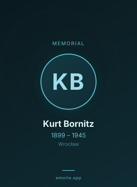 Memorial portrait of Kurt Bornitz