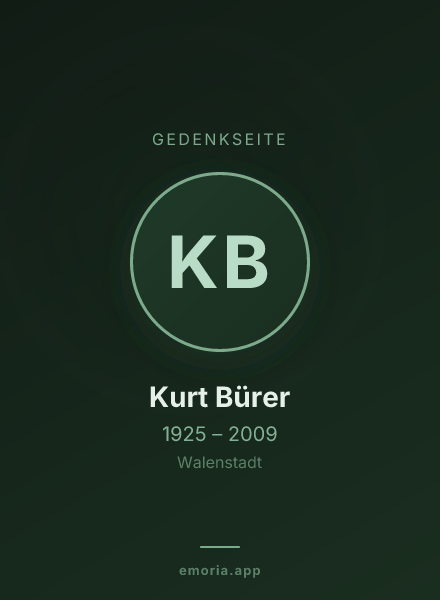 Gedenkportrait von Kurt Bürer