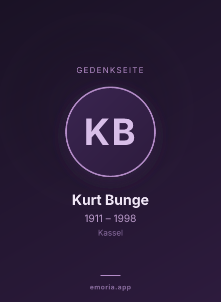 Gedenkportrait von Kurt Bunge