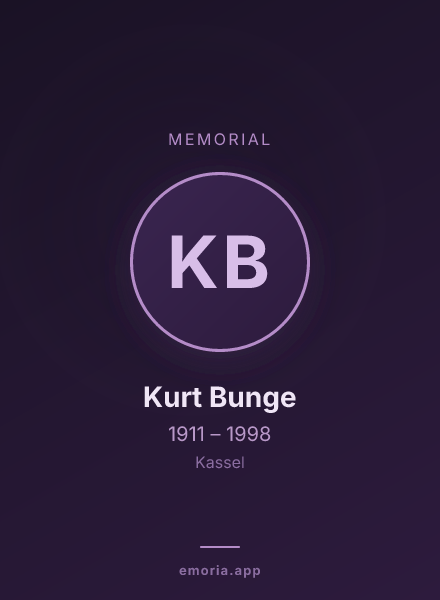 Memorial portrait of Kurt Bunge