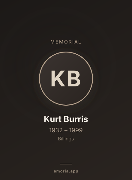 Memorial portrait of Kurt Burris