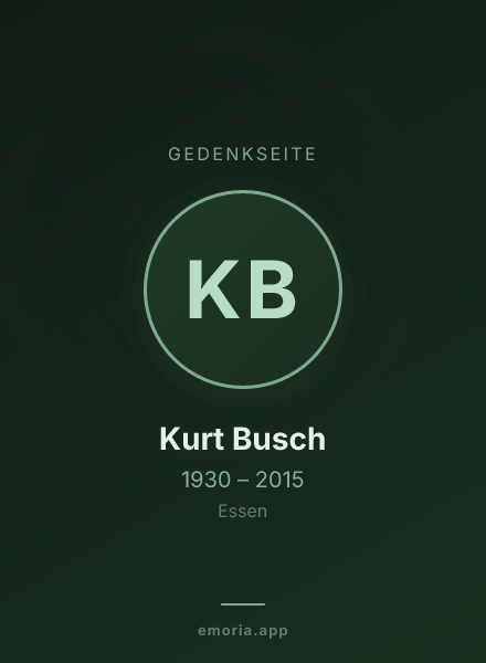 Gedenkportrait von Kurt Busch