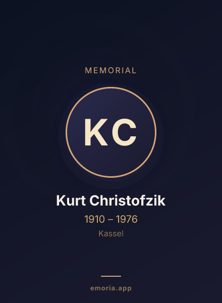 Memorial portrait of Kurt Christofzik