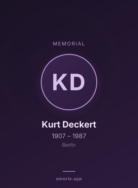 Memorial portrait of Kurt Deckert