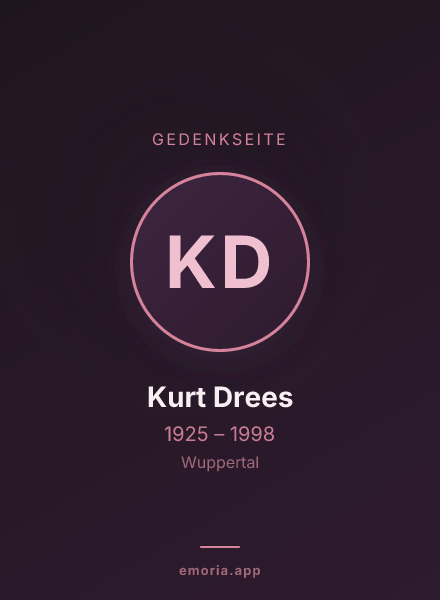 Gedenkportrait von Kurt Drees