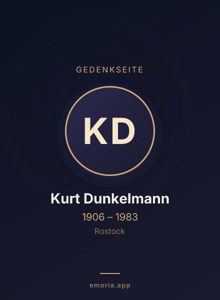 Gedenkportrait von Kurt Dunkelmann