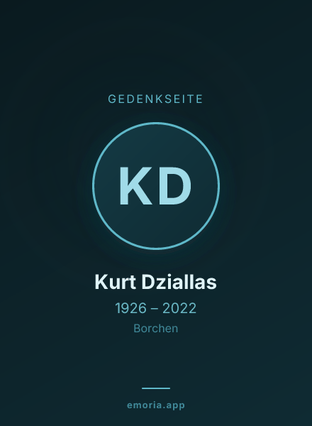 Gedenkportrait von Kurt Dziallas