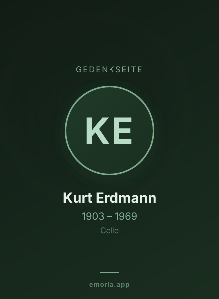 Gedenkportrait von Kurt Erdmann