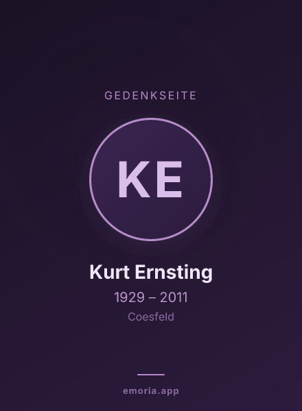 Gedenkportrait von Kurt Ernsting