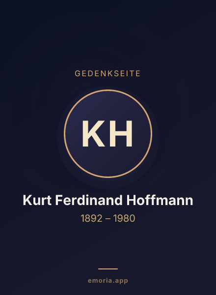 Gedenkportrait von Kurt Ferdinand Hoffmann