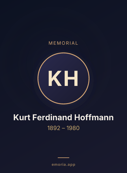 Memorial portrait of Kurt Ferdinand Hoffmann