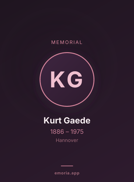 Memorial portrait of Kurt Gaede