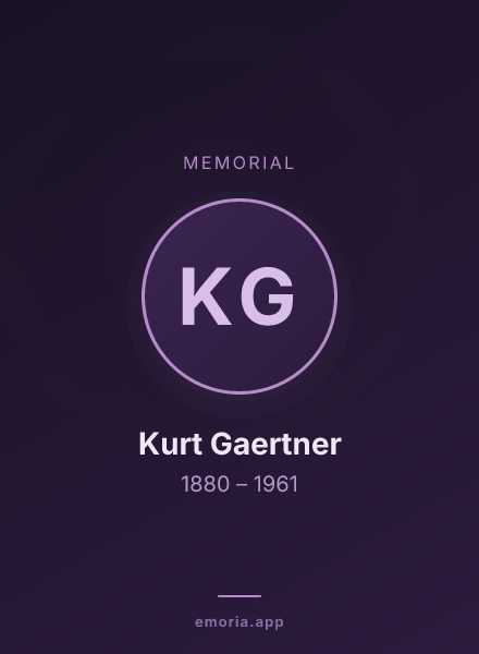 Memorial portrait of Kurt Gaertner