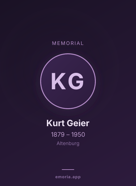Memorial portrait of Kurt Geier
