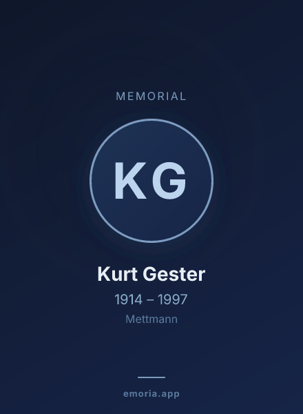 Memorial portrait of Kurt Gester