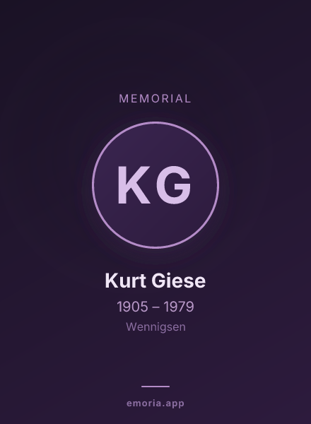 Memorial portrait of Kurt Giese