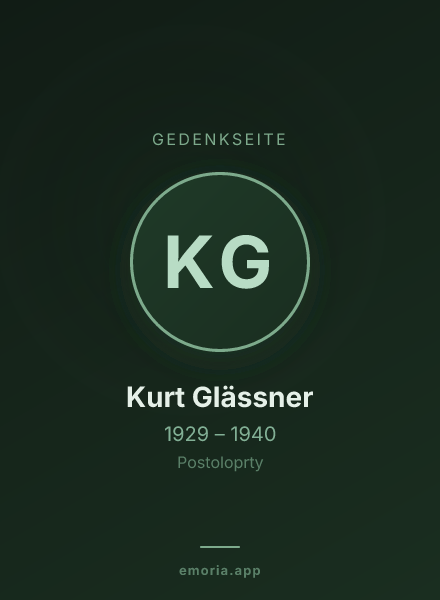 Gedenkportrait von Kurt Glässner